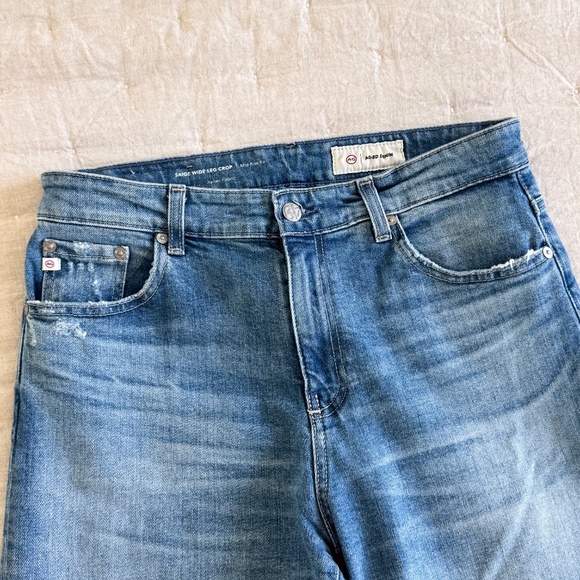 AG Jeans Saige Wide Leg Crop Jeans Light Blue Size 28 - Picture 3 of 7